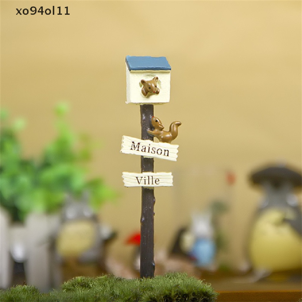 Xo1:12rumah Boneka Miniatur Kotak Surat Tupai Model Lanskap Mikro Peri Taman Pintu Furniture Dekorasi Rumah Mainan Aksesoris Rumah Boneka OL