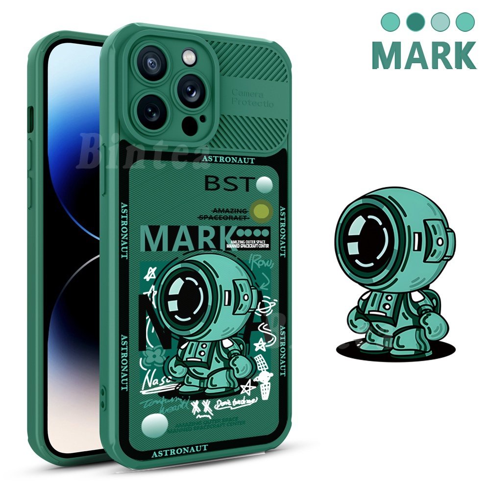 Realme C55 C35 C33 C31 C21Y C25Y RealmeC11 2021 C20 C25 C25S C15 C12 C3 C2 Realme 5i 5S 6i C3 Case Mark Astronot Full Proteksi Anti Slip Shockproof Binteacase