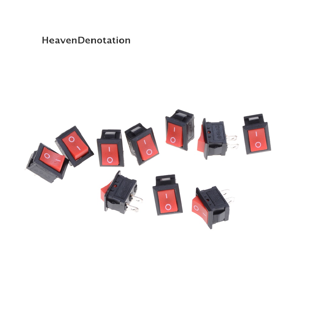 [HeavenDenotation] 10pcs Rocker Switch Merah 2pin KCD1-101 250V 6A Saklar Mirip Perahu15 * 21MM HDV