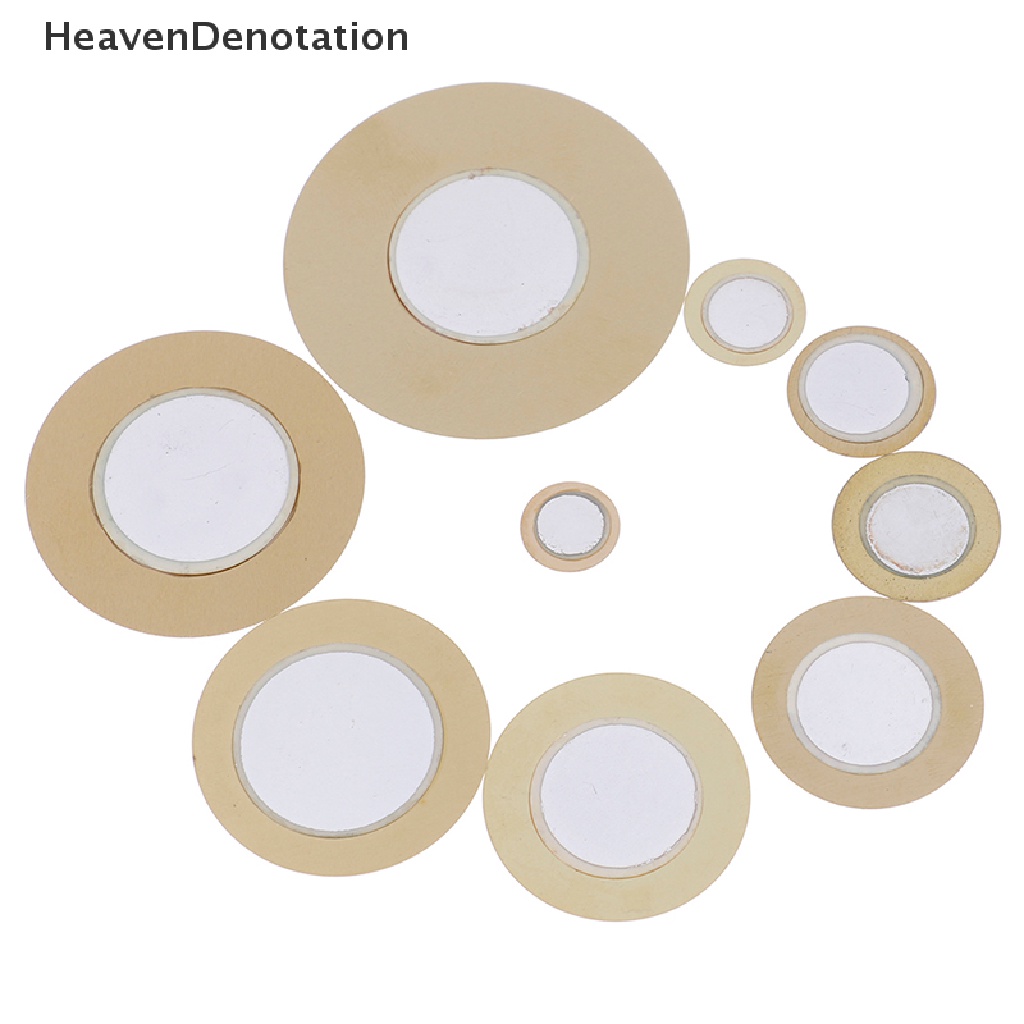 [HeavenDenotation] 10pcs 12-50mm piezo Elemen sounder sensor pad Pemicu Bulat drum disc Tembaga HDV