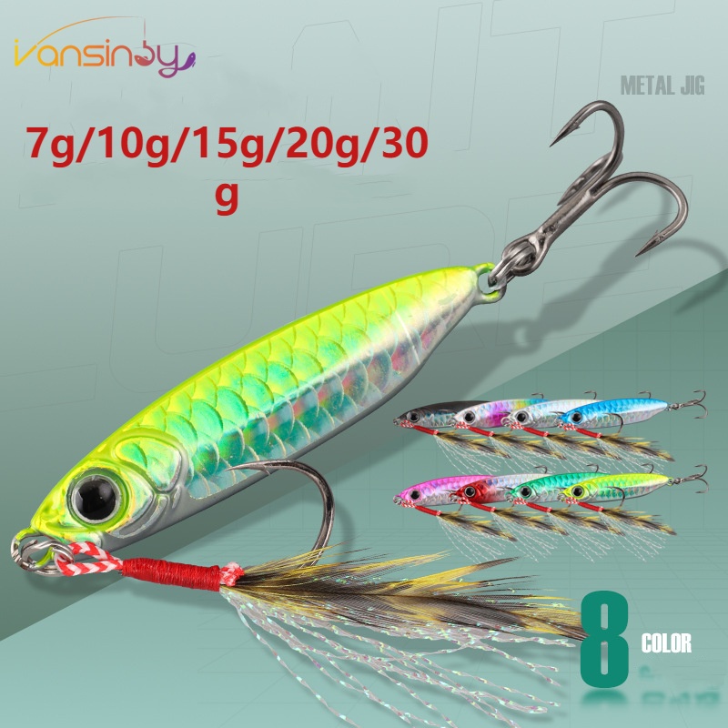 Baru Umpan Pancing 7g/10g/15g/20g/30g Jigging Hook Memancing Spinner Umpan Laser Logam Jig Sendok Memancing Umpan