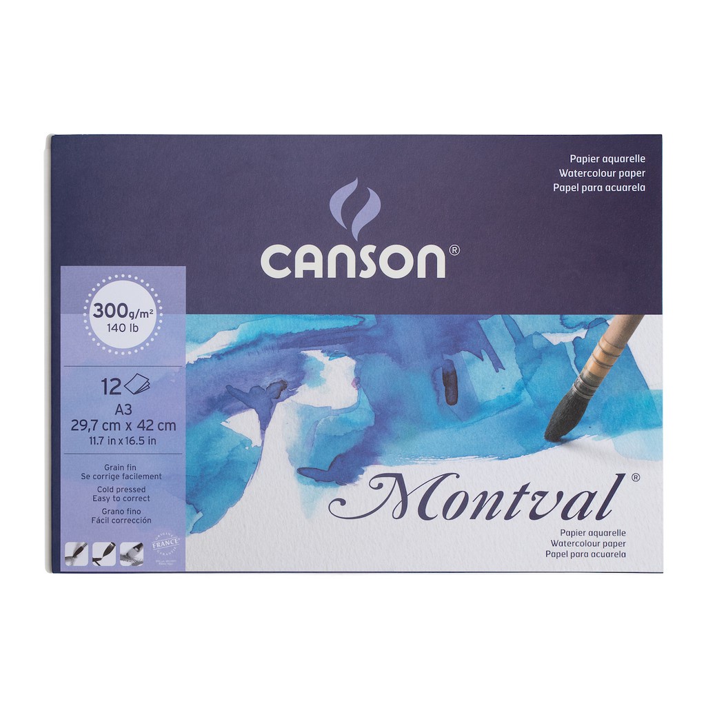 

Canson Montval Kertas Sketsa Gambar Lukis Cold Pressed 12 Lembar 30x42cm