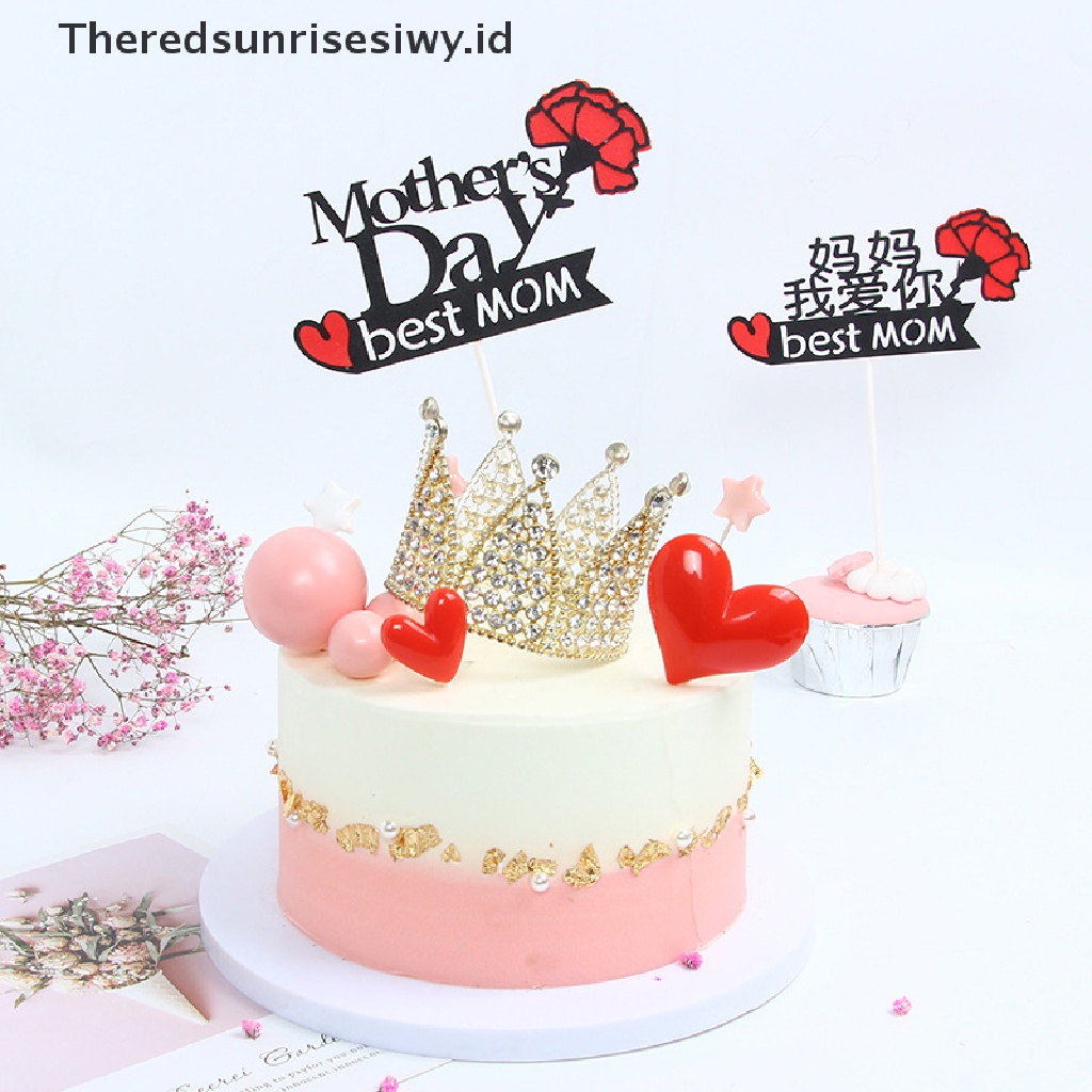 # Kado Mom &amp; PAPA DIY # 2023hiasan Kue Happy Mother's Day Akrilik Love Mum Best Mom Cake Topper Decor~