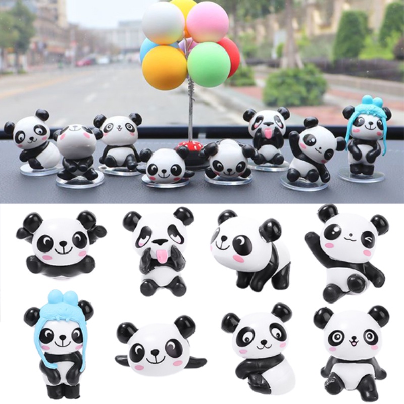 1pc Random Lucu Panda Konsol Tengah Mobil Spion Dashboard Dekorasi DIY Kartun Ornamen Aksesoris Interior Mobil