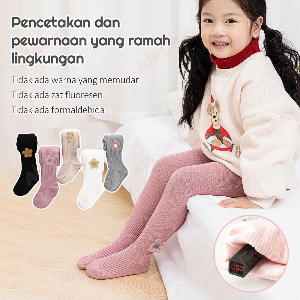 Aikoky Legging Bayi Motif Bunga 0-1 Tahun / Legging Bayi Tutup Kaki Perempuan