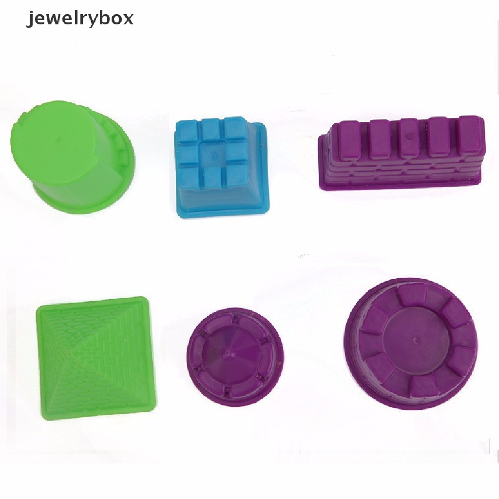 [jewelrybox] 6pcs Model Kit Pasir Tanah Liat Cetakan Anak Pantai Kolam Taman Kastil Pasir Set Mainan, Butik