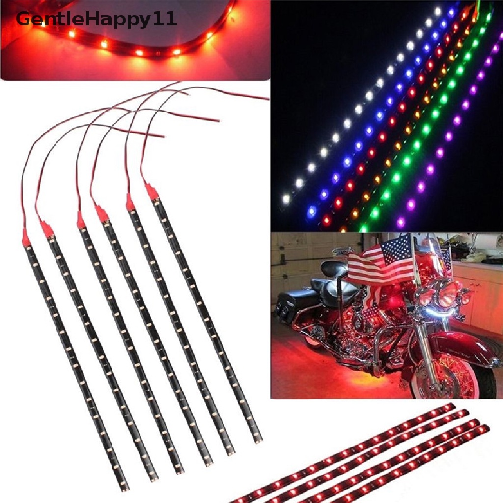 Gentlehappy 6PCS Lampu Underbody LED Strip Motor DC 12V Anti Air Untuk Mobil Motor id