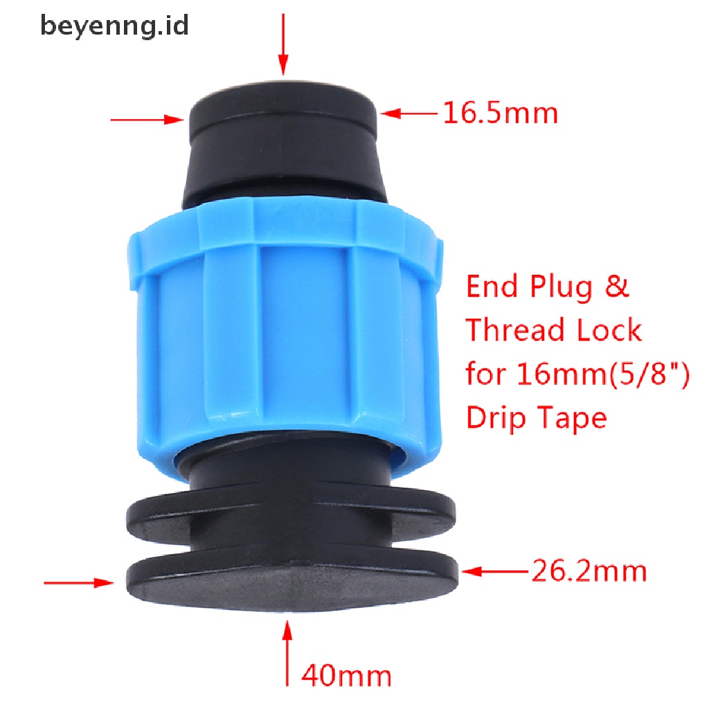 Beyen 10PCS 16mm Drip Irigasi Tape End Plug Pipa Fitg Konektor Thread Lock ID