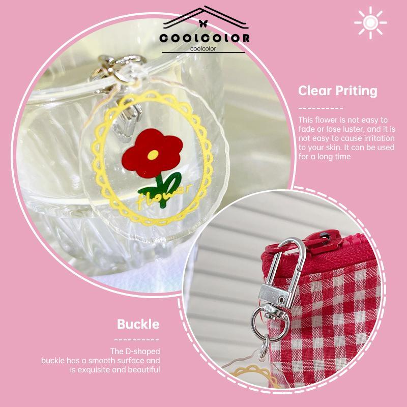 COD❤️Gantungan kunci bunga tulip/gantungan kunci akrilik liontin kreatif yang lucu gantungan kunci lucu mobil aksesoris Gantungan- cl