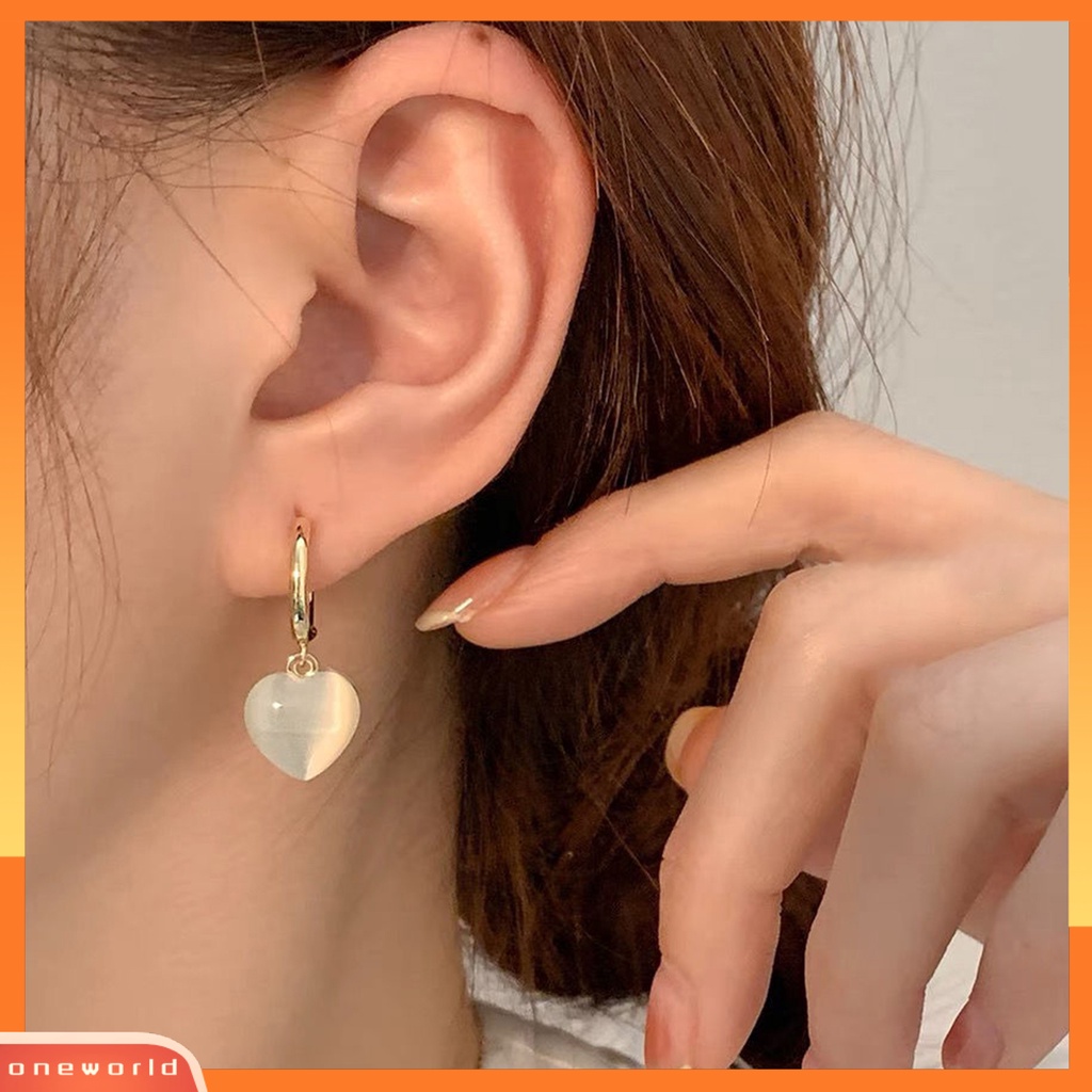 [EONE] 1pasang Drop Earrings Geometris Gaya Klasik Pengerjaan Indah Liontin Mengkilap Tinggi Dekorasi Aksesori Faux Opal Water Drop Earrings Aksesoris Pakaian