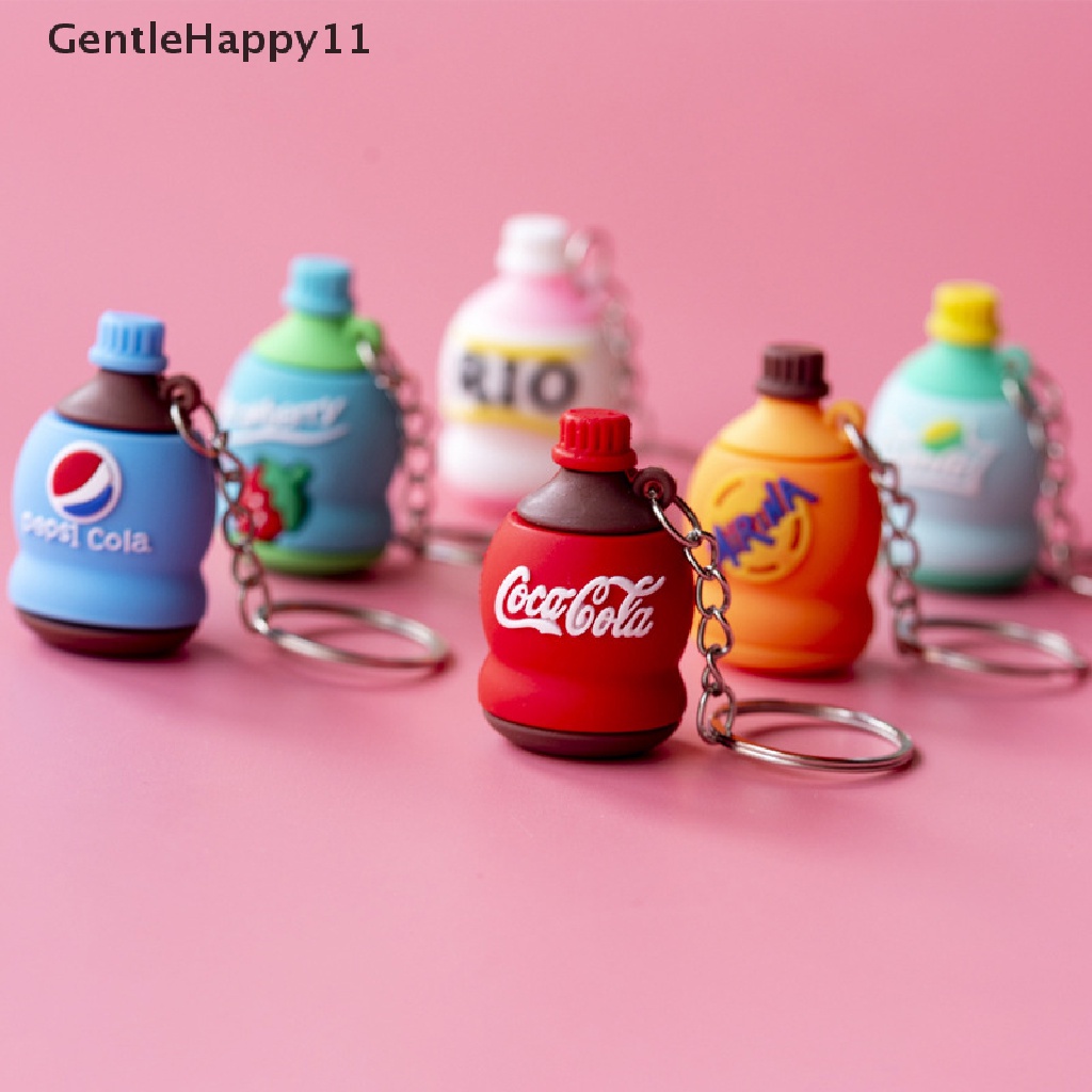 Gentlehappy 1Pc Kartun Botol Minum Gantungan Kunci Pepsi RIO Coca-Cola Key Chain Gantungan Kunci Mobil Cincin Siswa Tas Ransel Liontin Hadiah Anak Aksesoris Gantung id