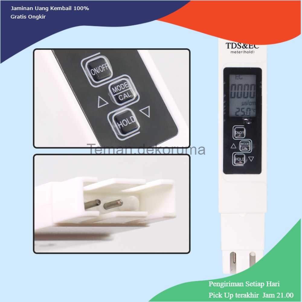 TD - RTG VKTECH Alat Ukur Uji TDS EC Meter Digital Air Minum Akuarium - E-1