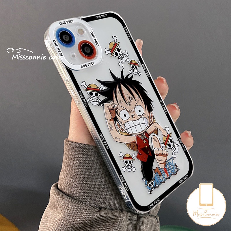 Casing Transparan Untuk Infinix Hot 11 12 9 10 11s Play 12pro Hot 8 20 20s 11s 12i 10s Nfc 10 Lite Note 10 11 12 Pro 12 2023 Smart 6 4 5 Plus Anime One Piece Kartun Luffy Lembut Sarung