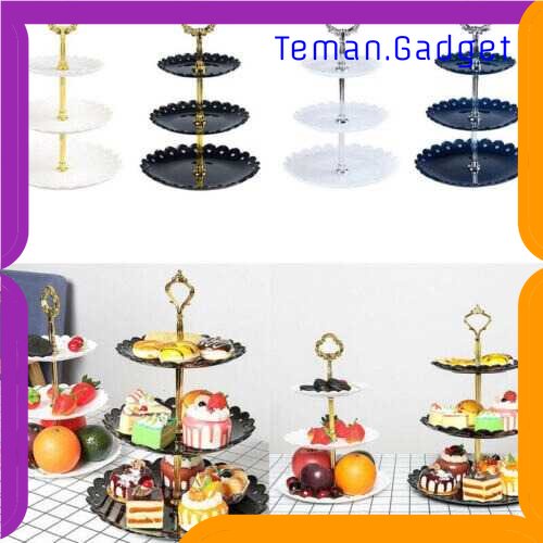 TG - DPR One Two Cups Rak Makan Kue Buah Cake Plate Stand Display - CF431