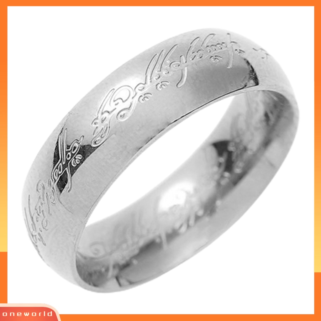 [EONE] Jari Cincin Poles Kilau Terang Indah Ukiran Geometris Anti Luntur Eropa Amerika Hitam Emas Perak Pria Cincin Perhiasan Aksesori