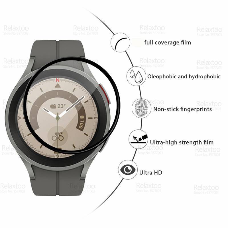 Kaca Pelindung Full Lengkung Untuk Samsung Watch4 5 3 Pro 40mm 41mm 44mm 45mm Film Pelindung Layar Untuk Samsung Acitve Fit2 40mm 44mm