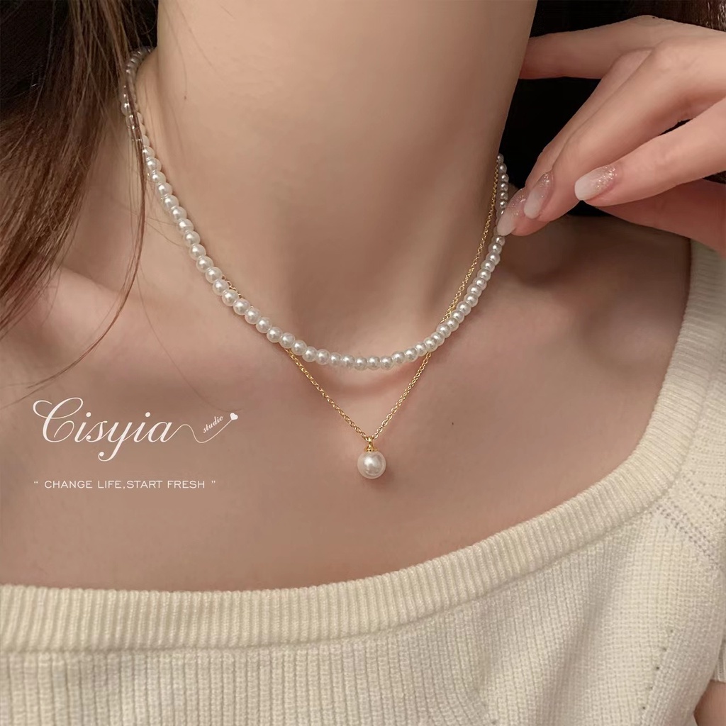 Fashion Mutiara Choker Liontin Untuk Wanita Elegan Rantai Emas Kalung Perhiasan Aksesoris