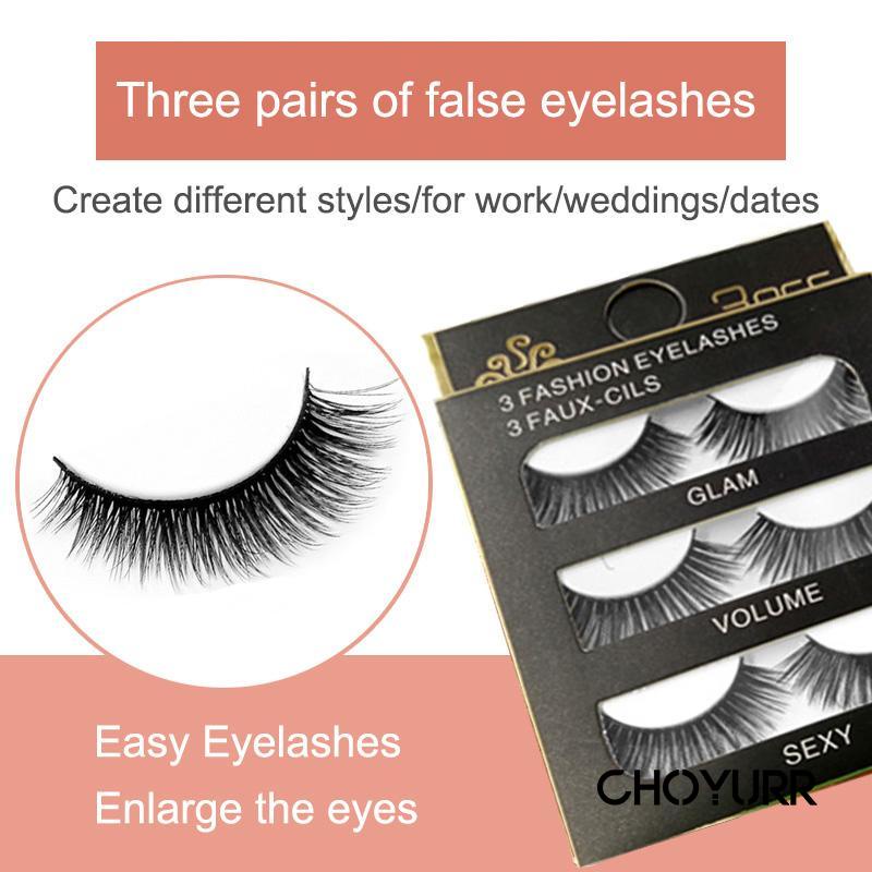 【COD】Bulu Mata 3D Eyelash Extension Lembut 3 Pasang Bulu Mata Palsu Natural Bulu Mata Eyelash-CH