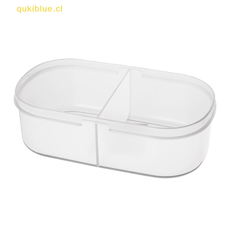 Qukiblue al Kulkas Double Grid Kotak Penyimpanan Makanan Dengan Tutup/Toples Plastik Bijian Kacang Disegel/Aksesoris Organizer Dapur cl