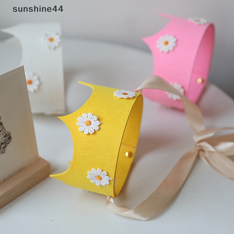 Sunshine Anak Daisy Pesta Ulang Tahun Mahkota Topi Bunga Kuning Pink3 4 5 6 7 8 9 Tahun Baby Shower Tema Bunga Matahari Hiasan Kepala Ulang Tahun ID