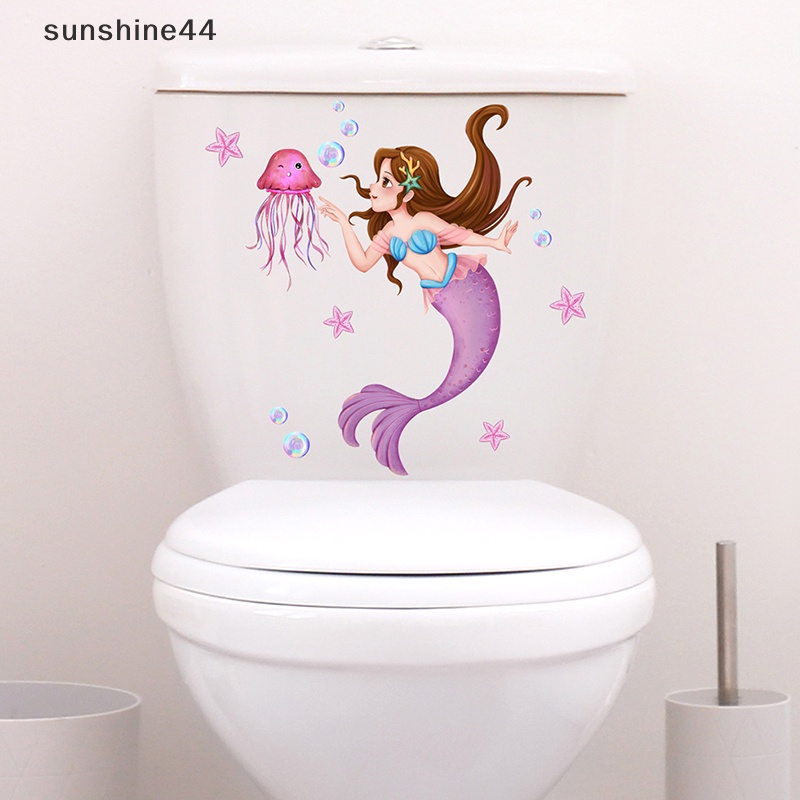 Sunshine 11PC Hewan Dasar Laut Toilet Stiker WC Perekat Diri Paing Yang Dapat Dilepas Kamar Mandi Stiker Kamar Mandi Stiker Dekoratif Dekorasi Ruangan Stiker Dinding ID