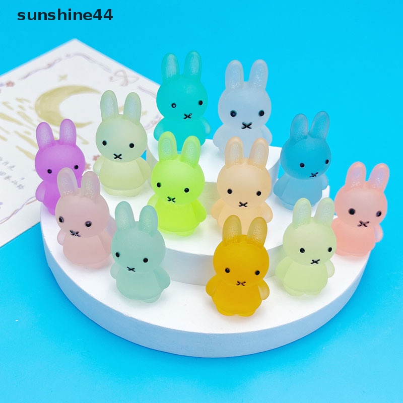 Sunshine 5Pcs Patung Kelinci Bercahaya Glow In The Dark Bunny Figure Ornaments Craft ID