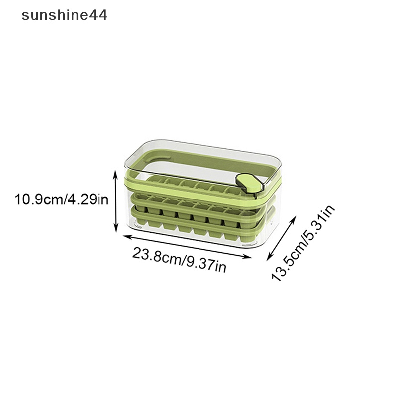 Sunshine 1Pc Cetakan Es Tipe Tekan Satu Tombol Kotak Plastik Ice Cube Maker Ice Tray Mold ID