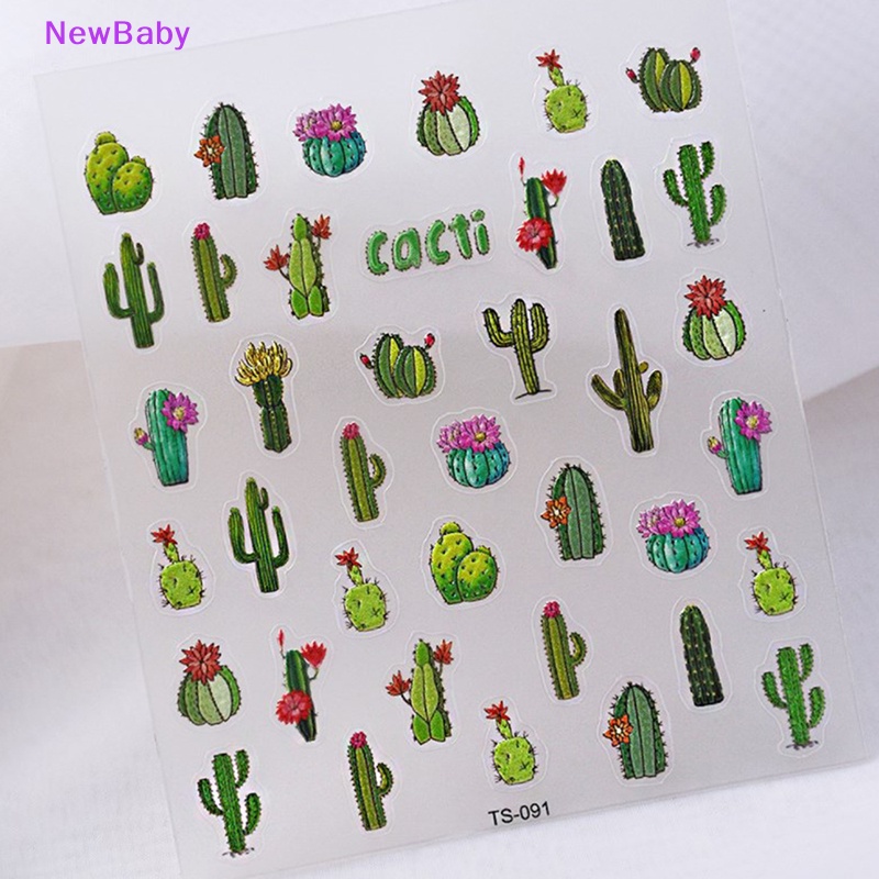 Newbaby Nail Art Bunga Kaktus Berduri Tanaman Decals Self Adhesive Nail Decals Untuk Anak Perempuan ID