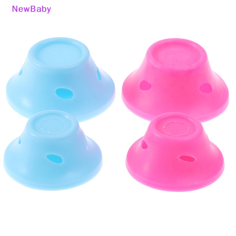Newbaby 10pcs Karet Lembut Magic Perawatan Rambut Rol Pengeriting Rambut Silikon Tanpa Panas Ada Klip ID