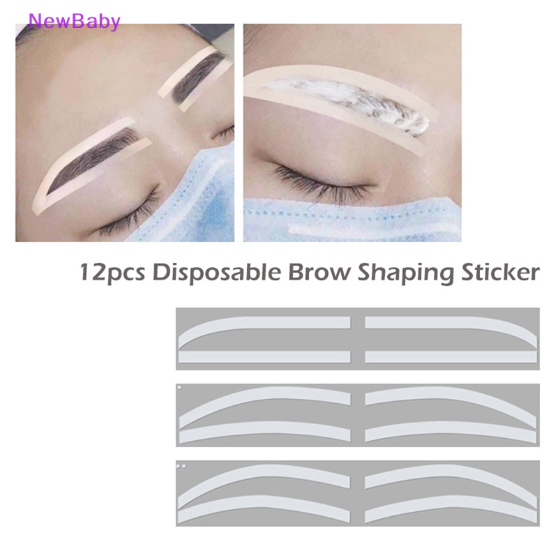 Newbaby 6pasang Stensil Alis Tato Pembentuk Alis Stiker Template Alat Makeup ID