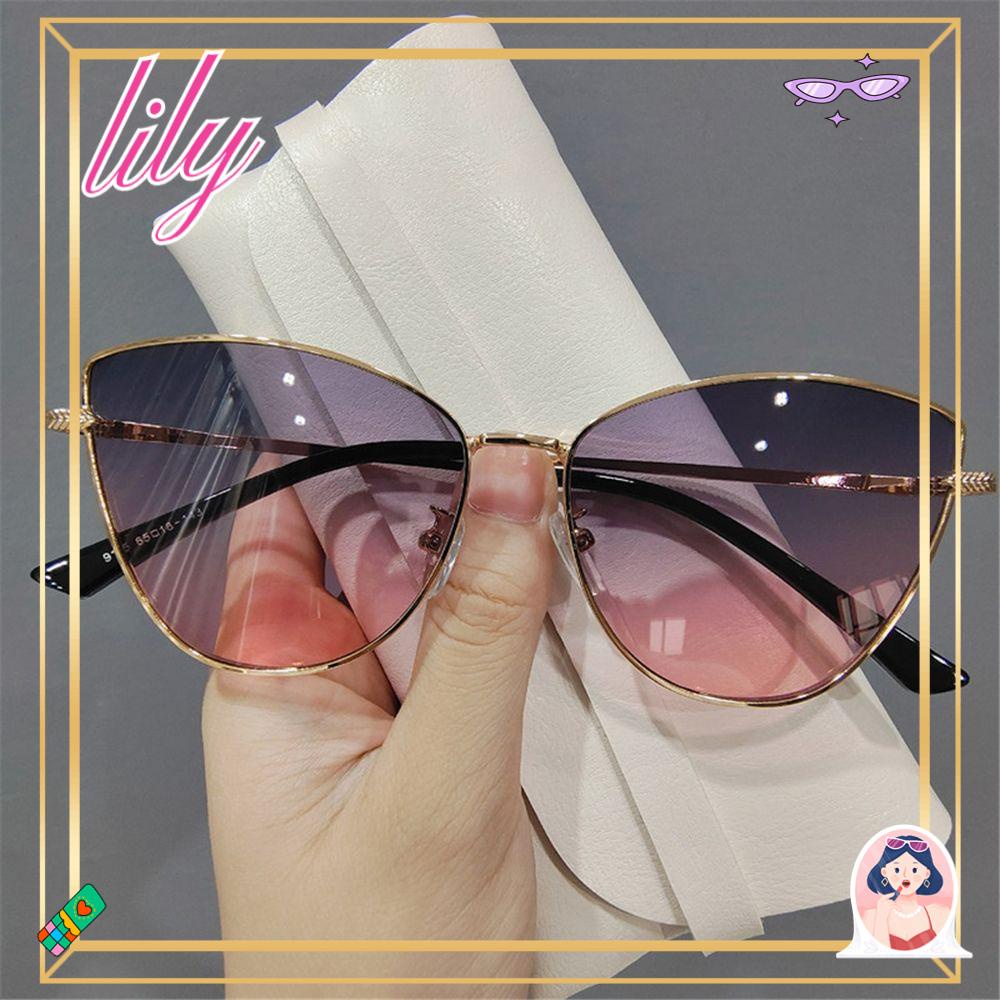 Lily Kacamata Hitam Vintage Kecil Oversized Trending Eyewear Ladies Shades