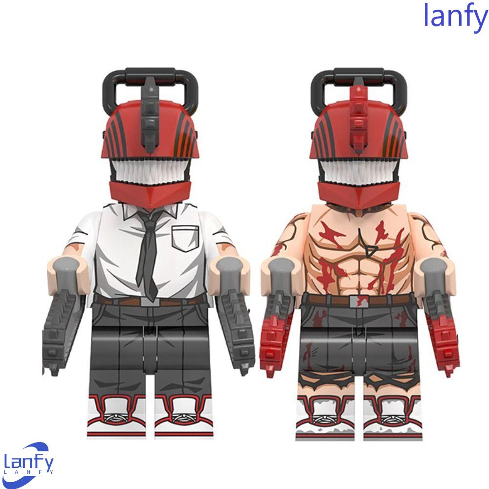 Lanfy Chainsaw Man Puzzle Blocks Horror Game Kreativitas Figure Mainan Dekorasi Rumah Game Koleksi Karakter Mainan Puzzle Gergaji Blok Man