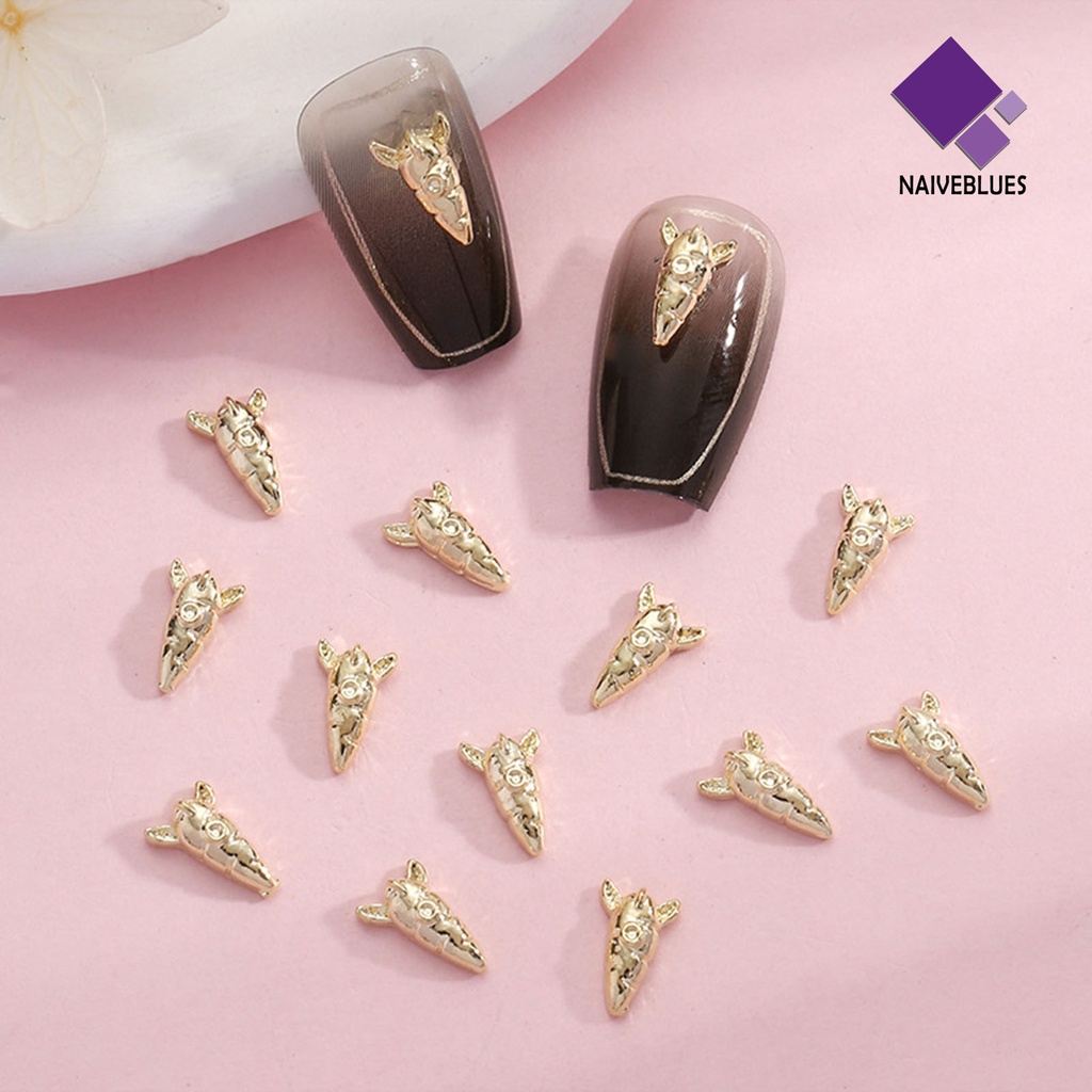 [naiveblues] 20pcs Perhiasan Nail Art 3D Kepang Hollow Busur DIY Alloy Jepang Pesona Dekorasi