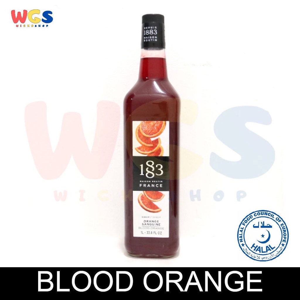 Syrup 1883 Maison Routin France Blood Orange Flavored 33.8 fl oz 1ltr