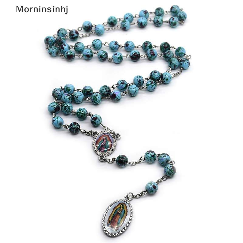 Mornin Fashion Guadalupe Virgin Rosario Liontin Kalung Katolik Perhiasan Agama Ornamen Aksesoris Hadiah id