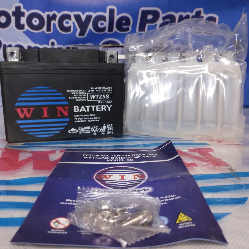 Aki Motor accu battery WTZ 5S WIN