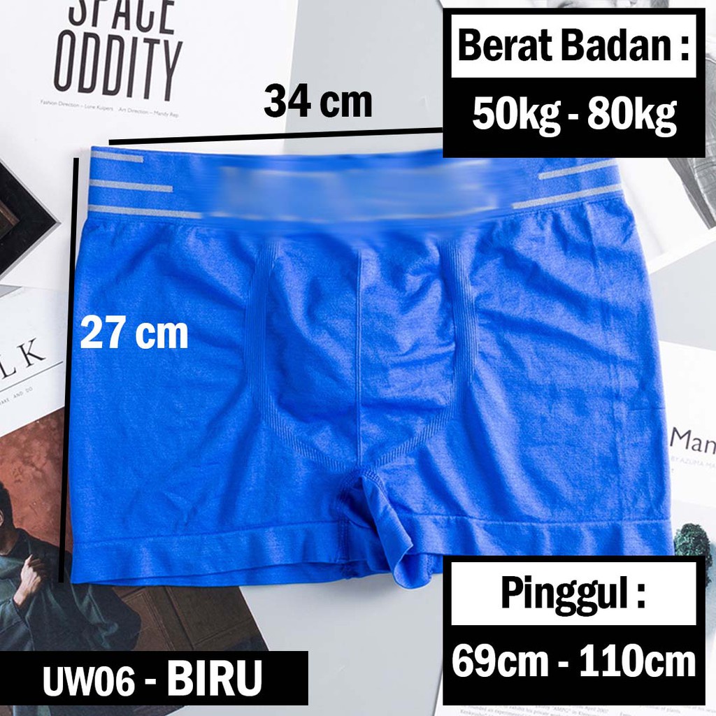 Underwear Pria Bahan Adem Polos / Celana Dalam Boxer Pria