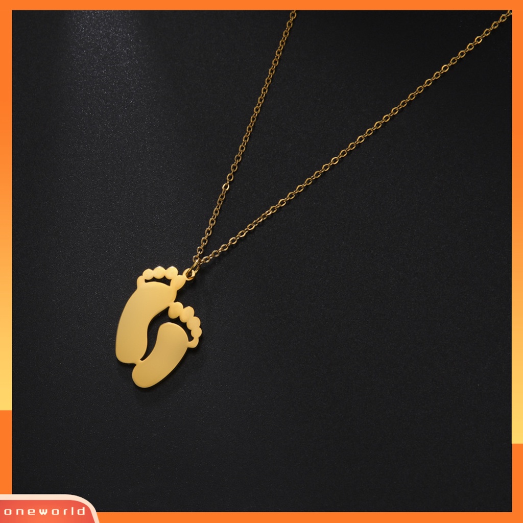 [EONE] Liontin Kalung Indah Geometris Liontin Finishing Terang Electroplating Tahan Luntur Dekorasi Hypoallergenic Bayi Kaki Liontin Kalung Perhiasan Aksesori