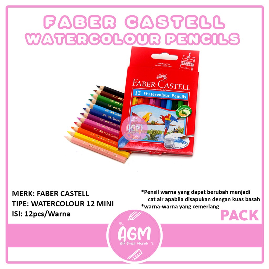 

FABER-CASTELL Watercolour Pencils 12 Mini - Pack