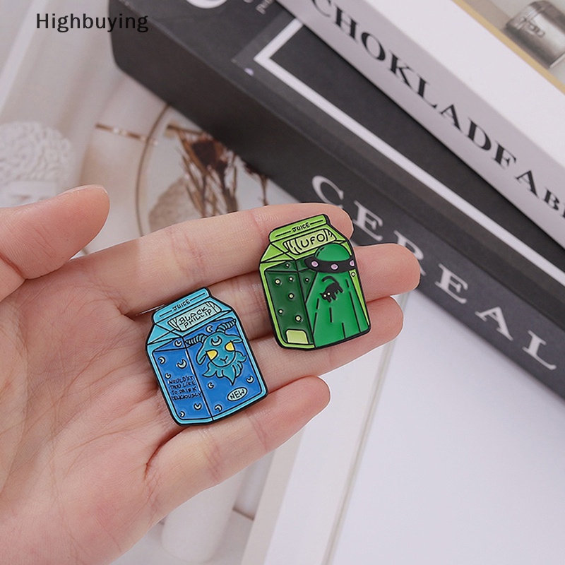 Hbid Pin Enamel Susu Luar Angkasa Custom Alien Penyihir Kucing Kelelawar Setan Bros Kerah Badge Semesta Minum Perhiasan Hadiah Untuk Anak-Anak Teman Glory