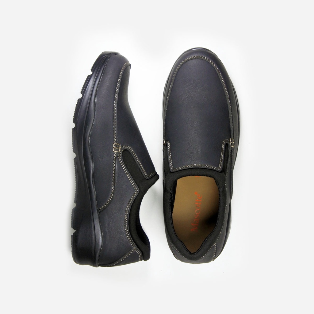 Mascotte CHAIKA | Sepatu Slip On Pria 992.221 [ Hitam dan Mocca ]RAMAYANA JAKTIM