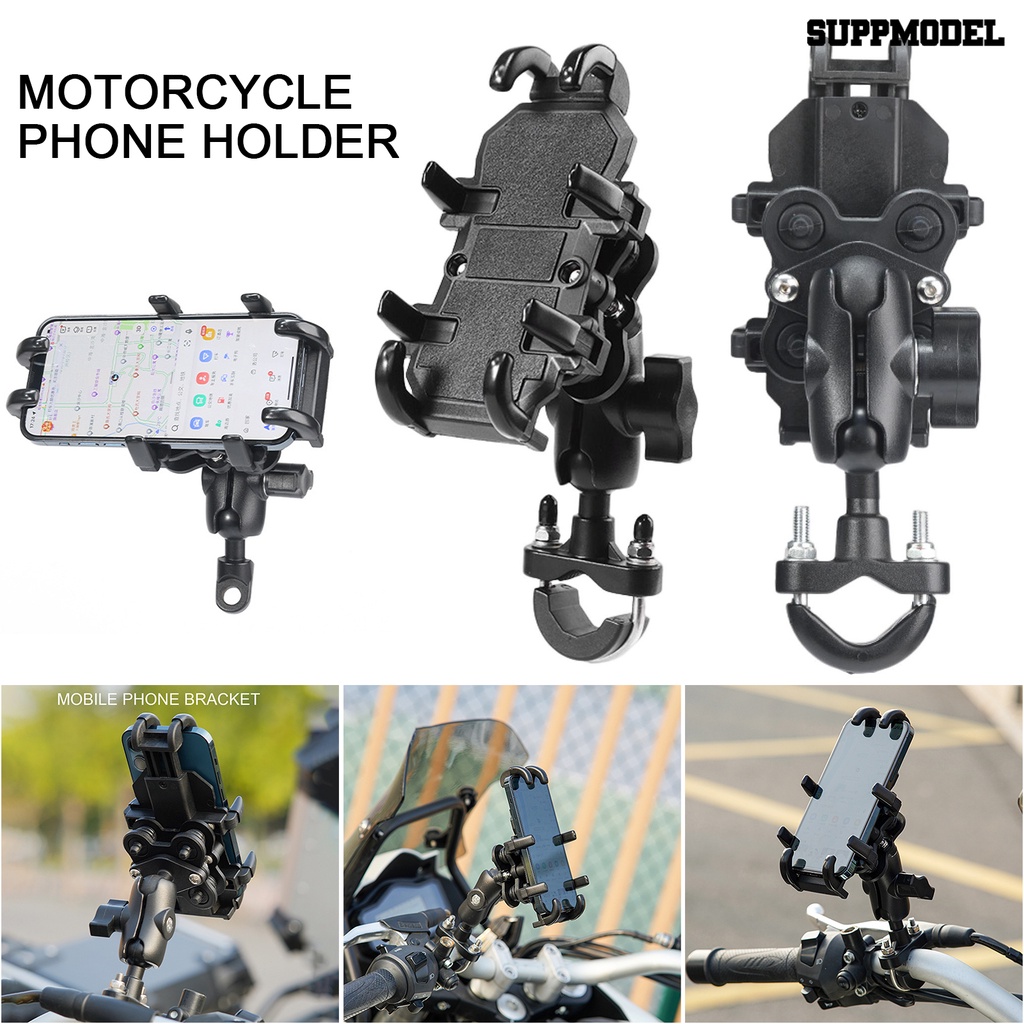 [SM Otomatis] Motor Phone Holder Adjustable Penyerapan Shock Operasi Satu Tangan Universal Stang Sepeda GPS Phone Holder Perlengkapan Sepeda