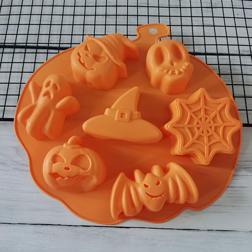 Halloween Cetakan Silikon Es Batu Cetakan Kue Cetakan Permen Labu Alat Baking Bakeware Pan Home Cookies Cupcake