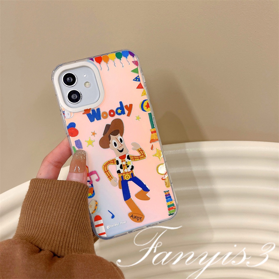 Compatible For IPhone 14 13 12 11 Pro Max X XR Xs Max 8 7 Plus SE 2020 Kompatibel Untuk Toy Story Kartun IMD Laser Gradiasi Ponsel Case TPU Lembut Shockproof Cover Pelindung