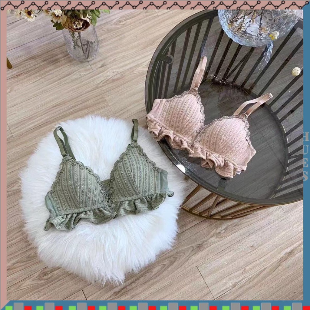 HUES.ID Bra BH Wanita Model Push-Up Bahan Lace Breathable Hiasan 9032