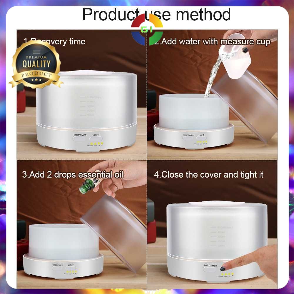 Humidifier 7 Color 500ml + Remote Control White