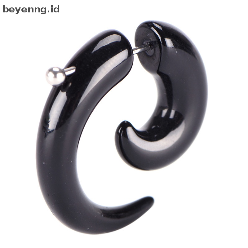 Beyen Gothic Wanita Pria Punk Hitam Akrilik Siput Stud Earrings Perhiasan Telinga ID