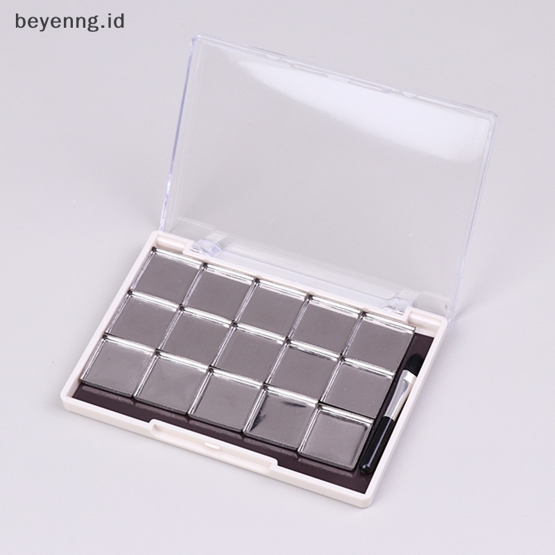 Beyen 1Pc Palet Kosmetik Magnetik Kotak Makeup DIY Dengan 15kisi Plat Besi Dan Brush ID