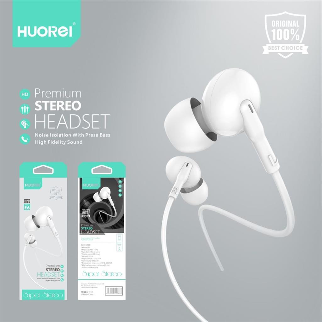 HUOREI Stereo Earphone E6 with MIC