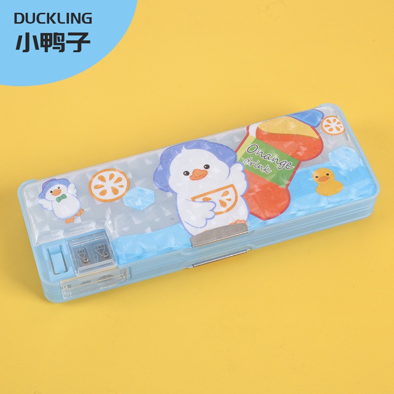

Kotak Tempat Pensil Magnet Karakter 2 Sisi Rautan Pencil Case PC0020 - BEBEK BIRU